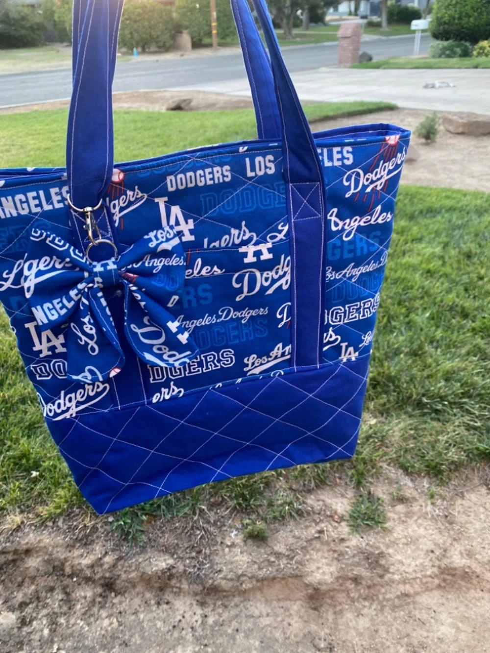 Quilted tote bag.